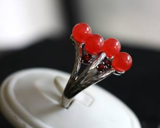 Sterling, Garnet & Carnelian Ring