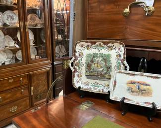 Bassett China Cabinet, China Cabinets,  George III Antique Chest of Drawers w/Butler's Secretary, Decorative Porcelain Plates