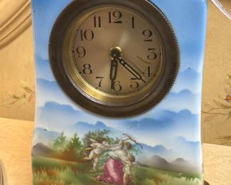 Vintage Hand Painted Porcelain Clock 