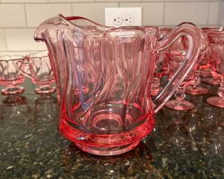 Fostoria Jamestown Pink Swirl Pitcher