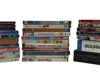 BluRays  DVDs Happy Feet, Downton Abbey, The Titanic, SNL, Beauty And The Beast,  More