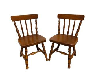 2 Wooden Child Size Chairs