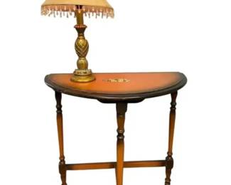 Half Moon Wood Table Lamp