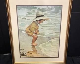 By The Sea By Jessie Willcox Smith Framed Print 20 x24.5 