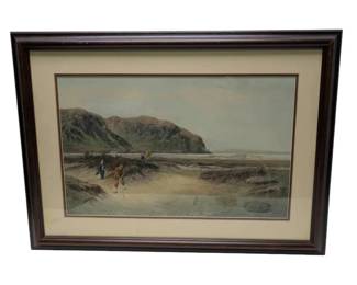 22.5 x 31 Golfing In The Sand Dunes Framed Print