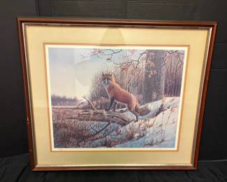 Fox Signed Print By Owen J. Gromme 376 580 31.5 x27 