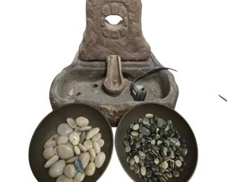 Concrete Fountain w Decorative Stones