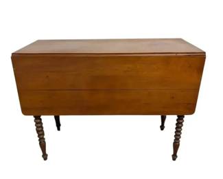 Wooden Drop Leaf Table w Spiral Legs