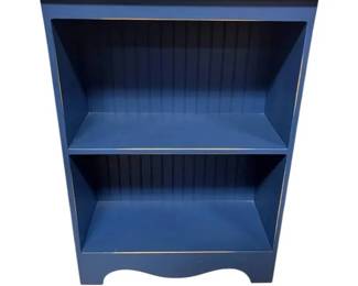 Blue Painted Wood 2 Tier Bookcase