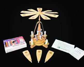 Erzgebirgishe Volkskunst Christmas Carousel Pyramid