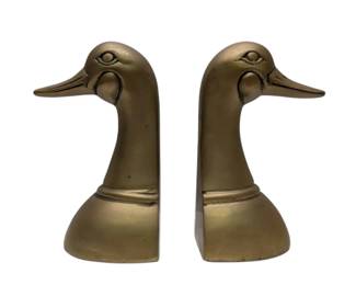 Brass Duck Head Bookends