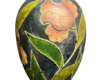 Tulips On Black Ceramic Vase