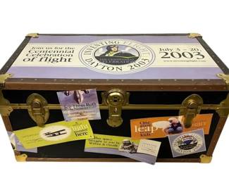 Purple Top Inventing Flight Wright Brothers Aviation Advertising Steamer Trunk