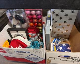 4090 2 Boxes Of Assorted Christmas Decorations