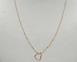 728 14k Gold Necklace with Heart Pendant, 1.0g