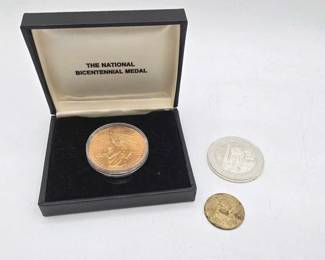1760 Bicentennial Commemorative Medal, Car Wash Token More