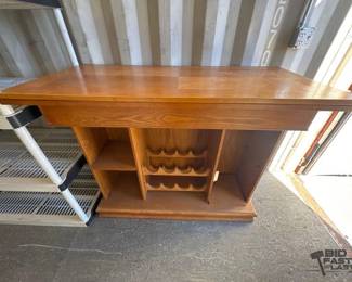 5650 Wooden Gaming Table with Wine Rack
