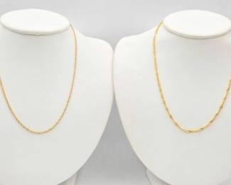 715 2 14k Gold Chain Necklaces, 5.4g