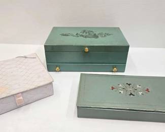 1912 3 Jewelry Decorative Boxes