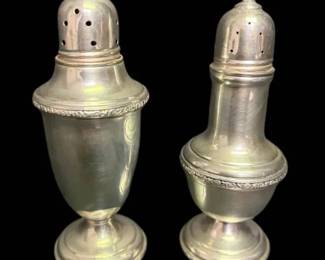 Arrow Smith Sterling Silver Weighted Salt Pepper Shakers Set  2 106g Total