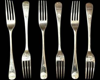 Stieff Sterling Silver Williamsburg Shell Pattern 6.5 Forks 222g Total