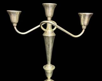 International Co. Sterling Silver Weighted 3Piece Candelabra 2 948g