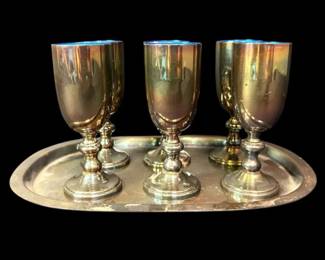 WS Blackinton Fine Silverplate Cordial Set And Tray