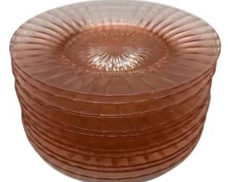 7.5 Pink Depression Glass Plates