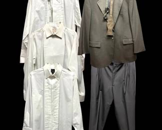 Mens Formal Wear 2 Piece Tuxedo And 3 White Button Ups