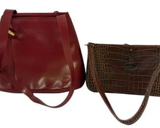 Two Red Longchamp Paris Purses