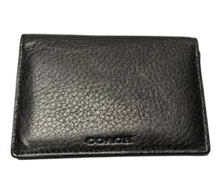 Coach Black Leather Wallet w COA