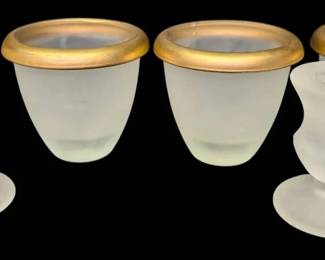 Frosted Glass Votive Candlestick Holders