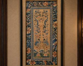 Framed Antique Chinese Embroidery
