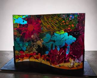 Unsigned Fused Glass Wave bid #31