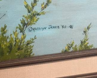 Kathryn James Canoe Racing Painting