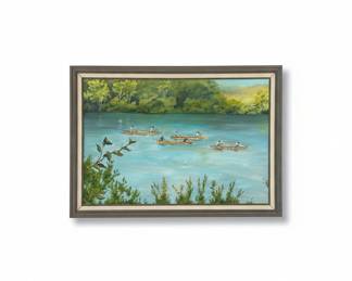 Kathryn James Canoe Racing Painting