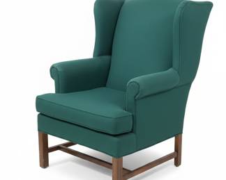 Country Manor Green Wingback Chairs
