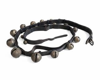 Antique Sleigh Bell Belt Like Strand of 22 Bells