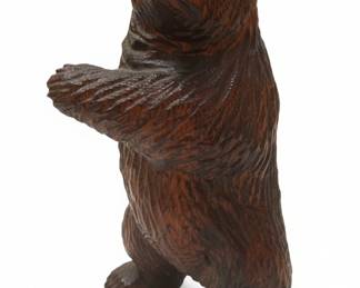 5' Long Chainsaw Carved Mama and Cub Bear Bench