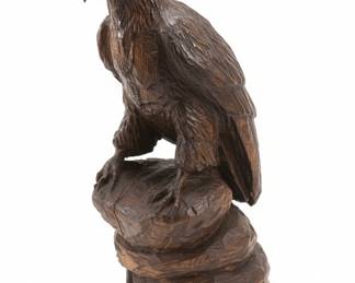 3 1/2' Tall Chainsaw Carved Eagle Sculpture with Signature and Date