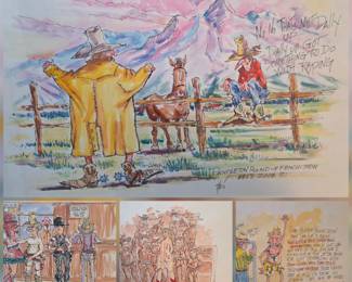 Pendleton Roundup Fence Crew Cartoons