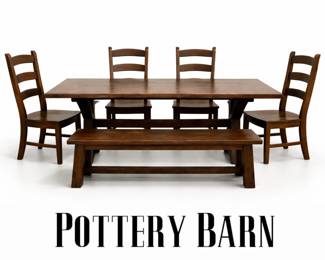 Rustic Trestle Dining Set bid #5