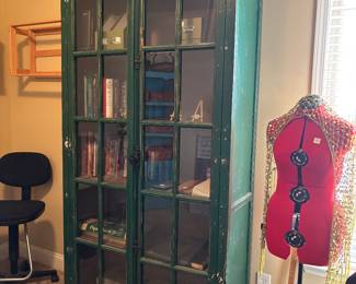 	#39	Distressed Green Glass Front Cabinet 43"X16"x87"	SOLD			