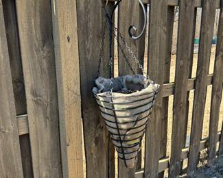 	#56	hanging basket+ shepherds hook	 $30.00 				