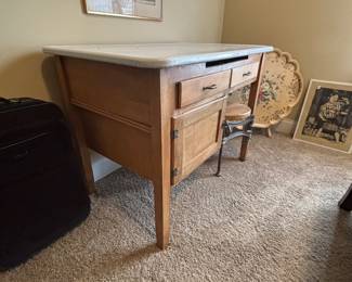 	#41	Antique Hoosier Cabinet With Stool 40"x25"x30"	SOLD			