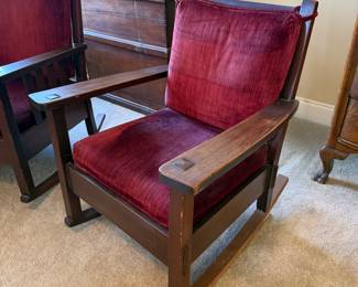 	#23	Antique Mission Style His and Hers Rocking Chair Set	 $225.00 				