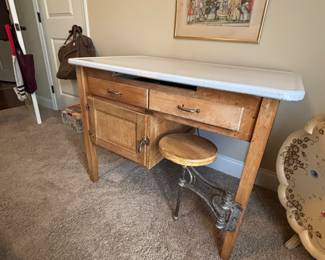 	#41	Antique Hoosier Cabinet With Stool 40"x25"x30"	SOLD			