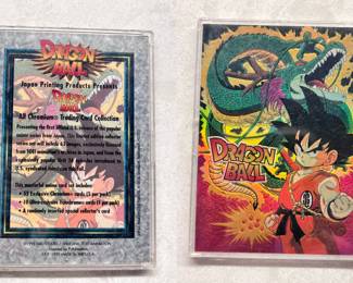 Dragon Ball Z Anime Chromium Trading Card 1995, it' is in a case.