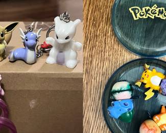 6 Pokemon figures, 1997 Pokemon Roll and Play Stamps