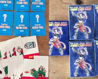 34 Super Mario Bros. game cards. Big Eyes , Small Mouth, Anime Card Game. Four boxes are sealed